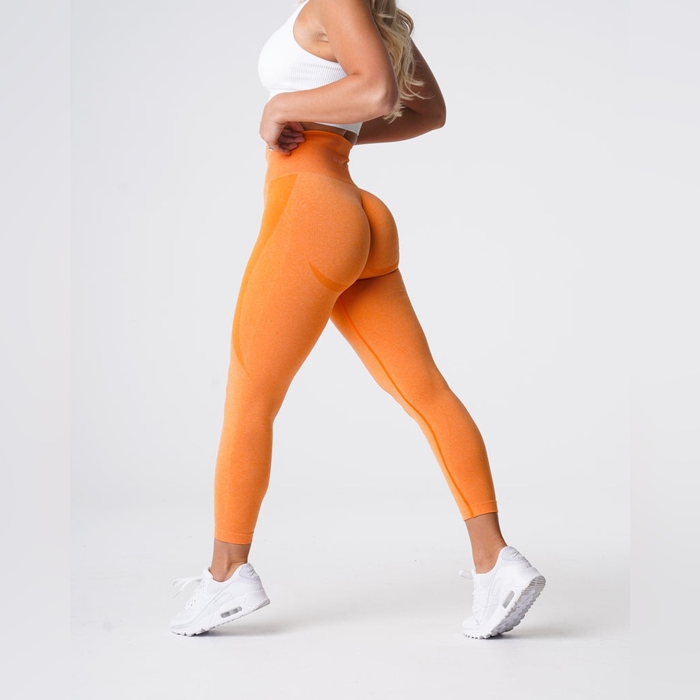 NVGTN XL EUC Sunset Orange Workout Sculpting Leggings Athleisure